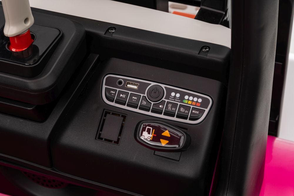 Elektro Gabelstapler mit Dach - XMX638 Einsatzfahrzeug für Kinder, Elektro Stapler 2x45 Watt, Kindergebelstapler