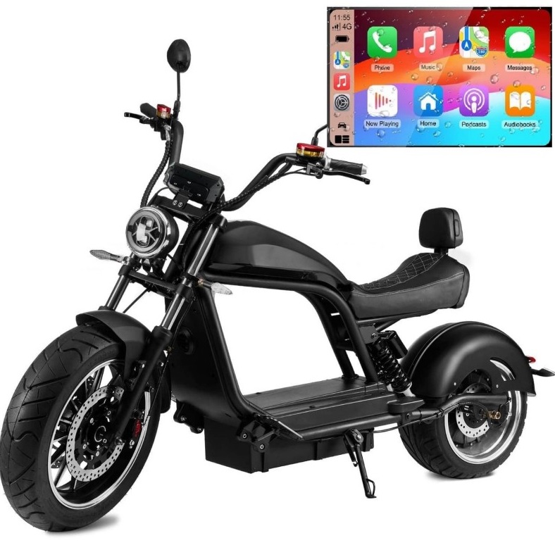 Elektroroller 2-Rad Chopper HL 6.0 mit TFT-Display, Elektro-Roller bis 45 km/h, bis 120 km Reichweite