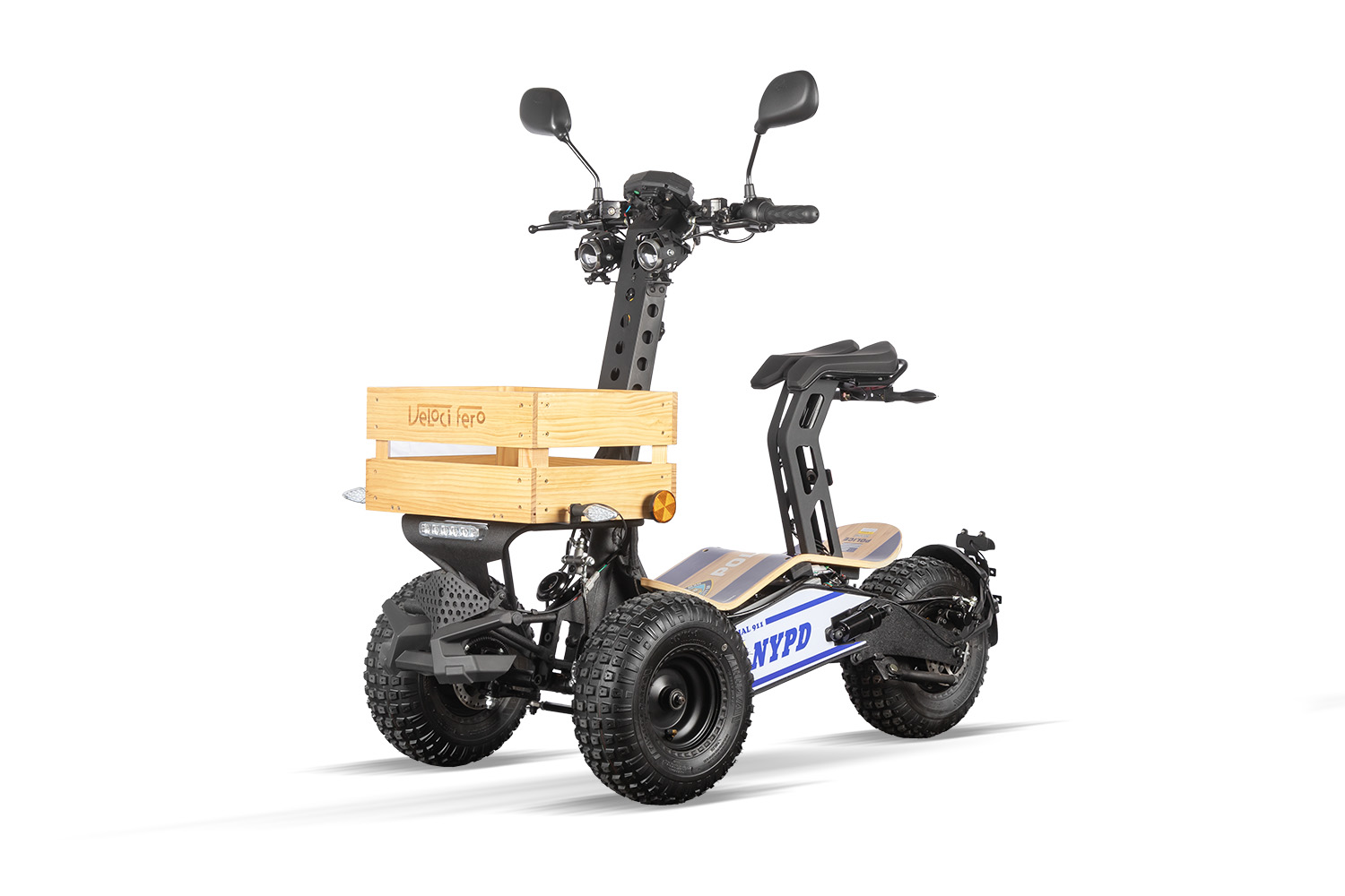 E-Trike Transport-Scooter, 3 Räder Velocifero MAD TRUCK Elektro Scooter 1800W - 3 Rad Elektroroller - mit Straßenzulassung