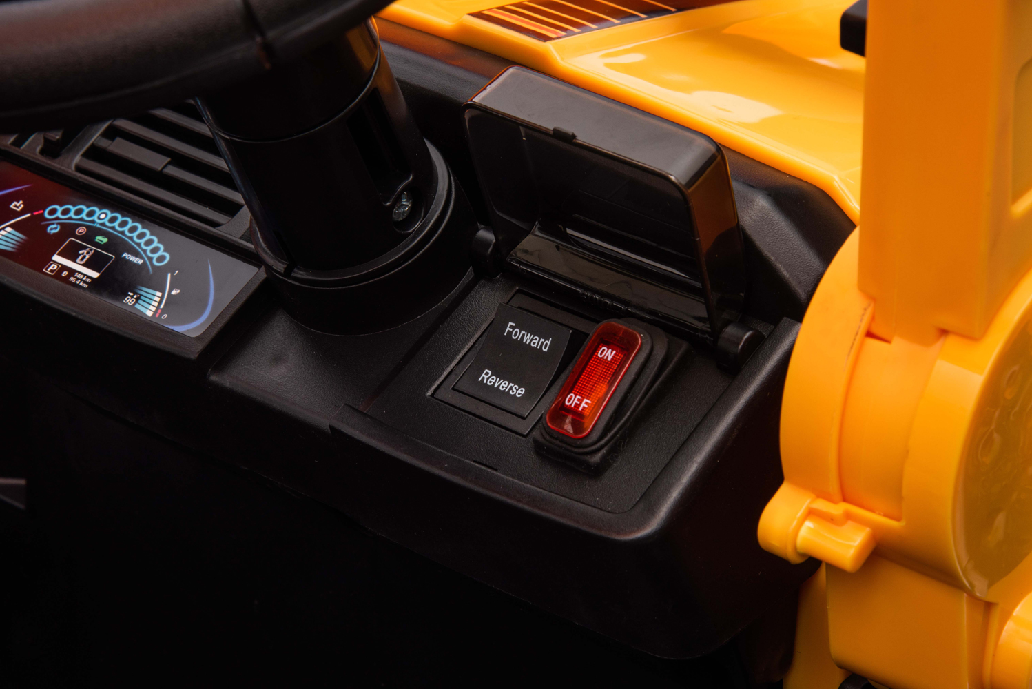Elektro Kinderbagger - Elektrobagger JCB 4 mit 2 Schaufeln und Dach, Schaufelbagger, Elektro-Kinderfahrzeug, Kinder-Traktor, Bulldozer