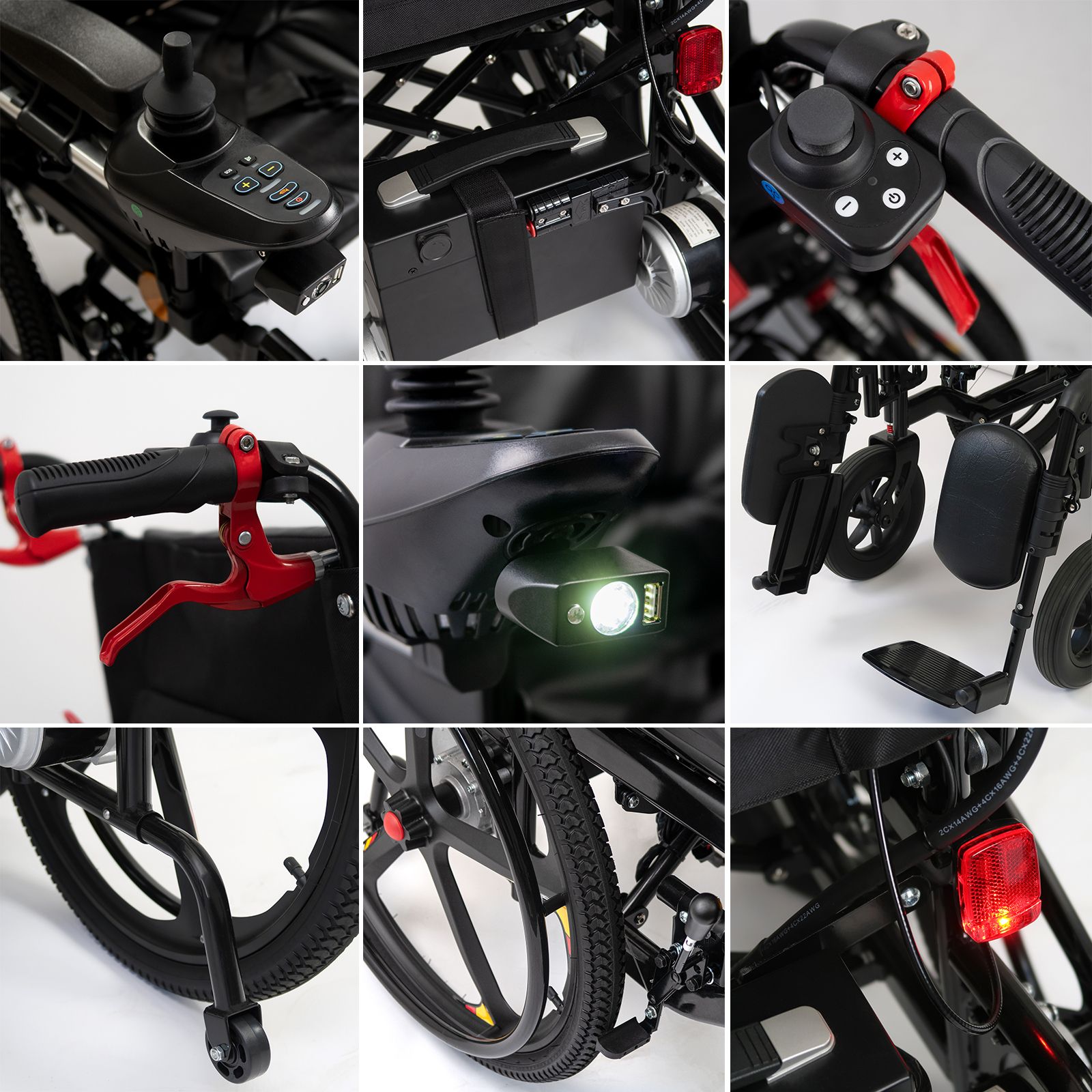 Rolektro E-Rollstuhl ERS-6 Li, Schwarz, 6km/h - elektrischer Krankenfahrstuhl, Elektrorollstuhl mit Joystick