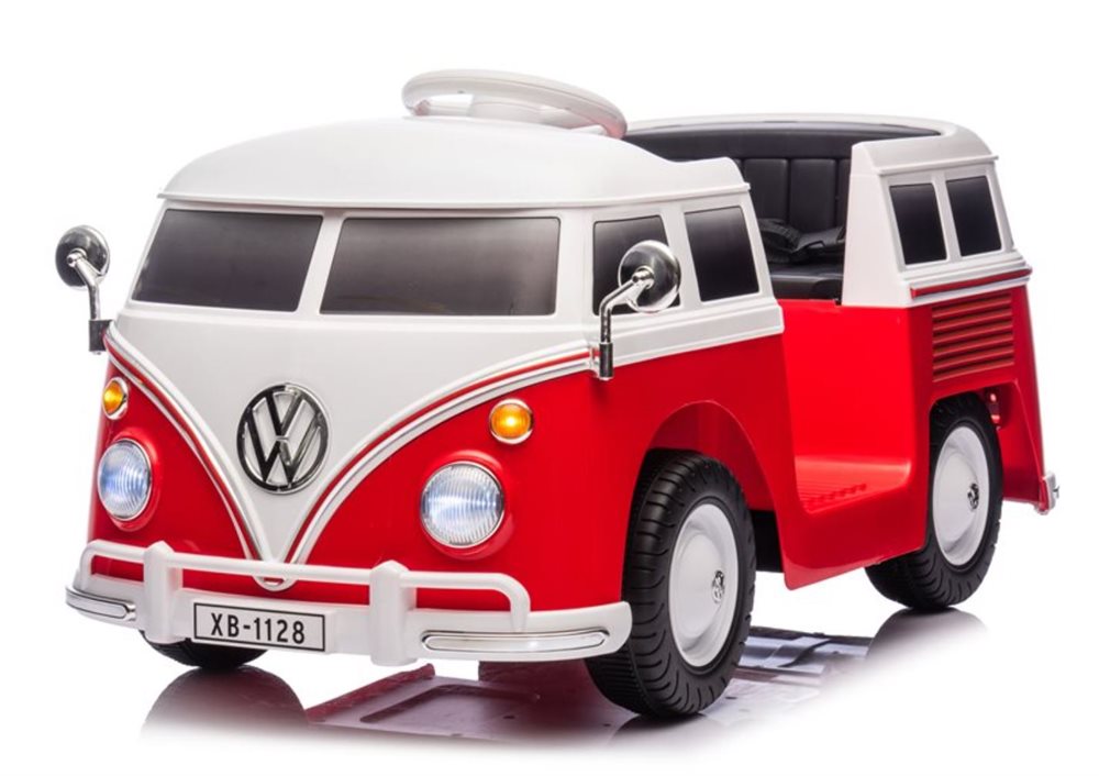 Elektrokinderfahrzeug, Kinderauto VW T1 Bus mit 2x30 Watt und Ledersitz - Der Klassiker VW Bus - Bulli Camper