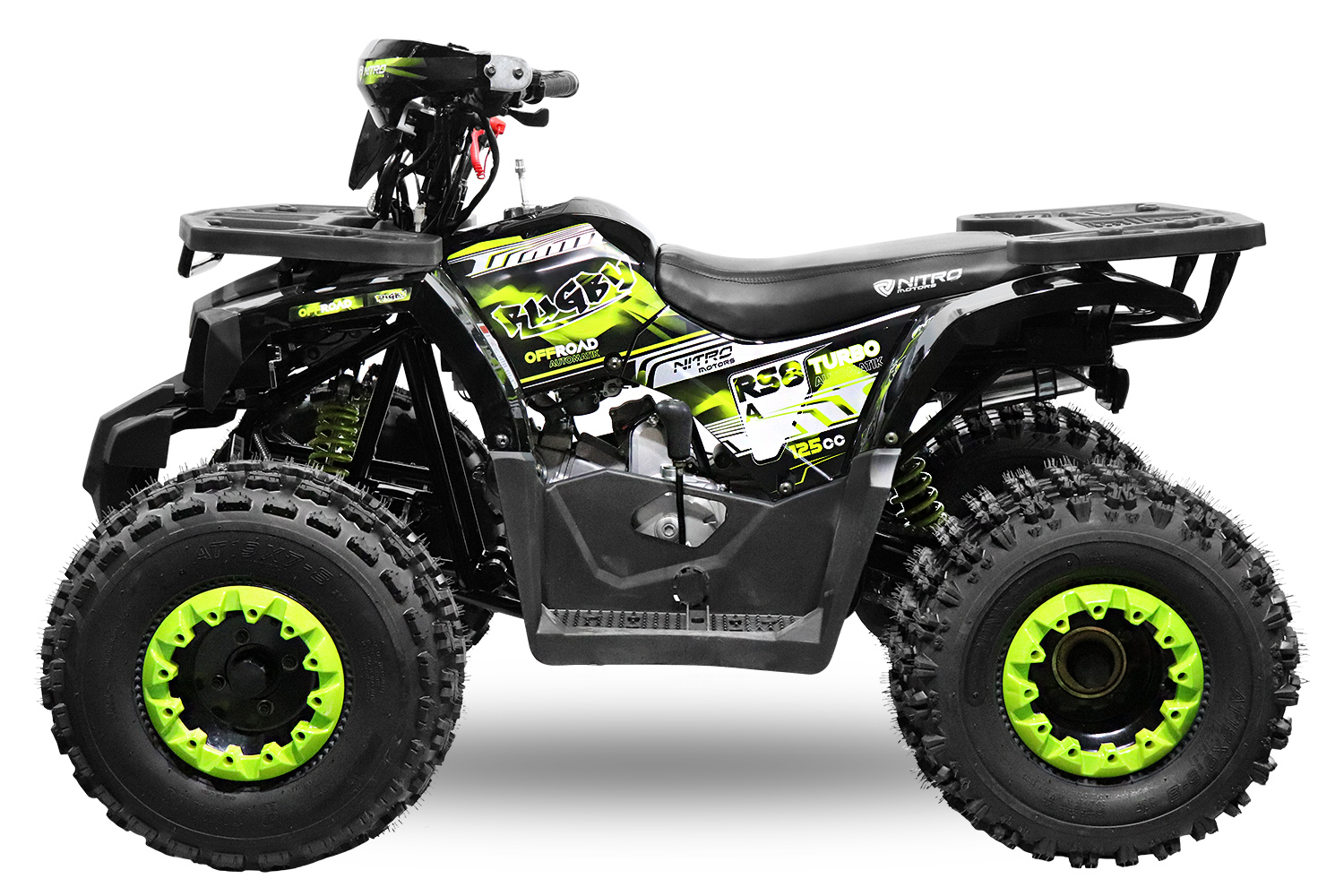 NITRO MOTORS 125cc midi Kinder Quad Rugby RS8-A Platin, Miniquad Atv Kinderquad Pocketquad 8 Zoll