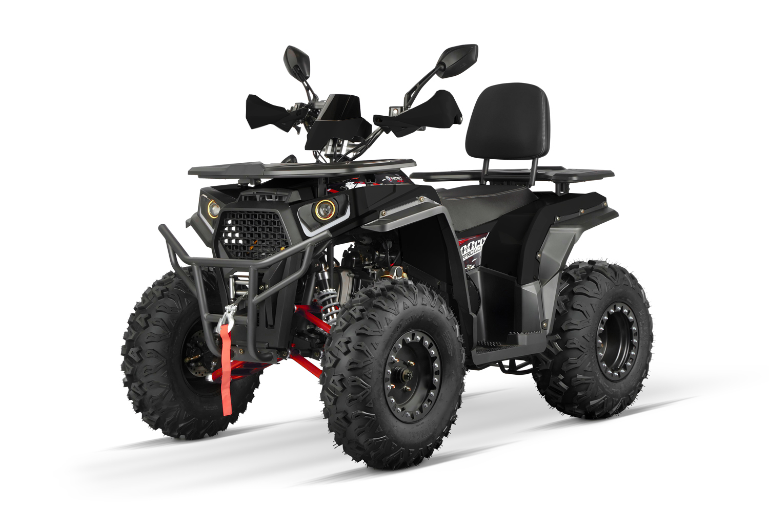 NITRO MOTORS 200cc maxi Quad Nero CVT RS10 Sport inkl. Seilwinde - Benzinquad 10 Zoll Alarmanlage