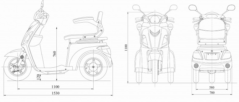 3-Rad Seniorenmobil VITA CARE 1000 - Elektromobil für Senioren mit 20 km/h, Senioren Elektroroller für Österreich und Schweiz