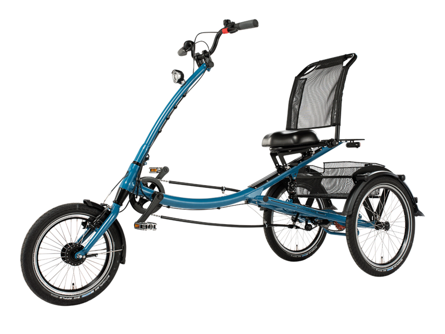 Sesseldreirad, Sesselrad, E-Scooter Trike von Pfautec, auch als Elektro-Sesselrad Variante
