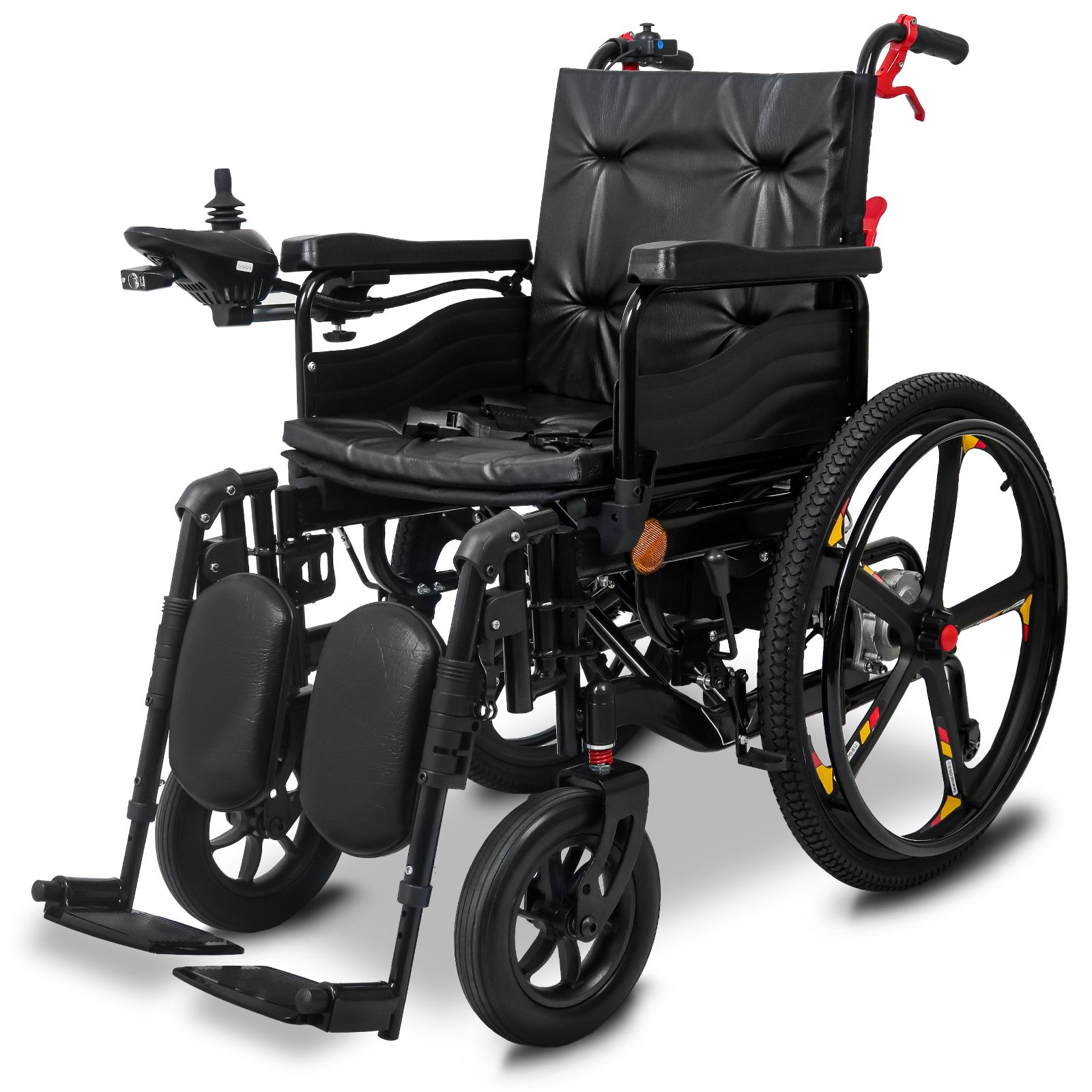 Rolektro E-Rollstuhl ERS-6 Li, Schwarz, 6km/h - elektrischer Krankenfahrstuhl, Elektrorollstuhl mit Joystick