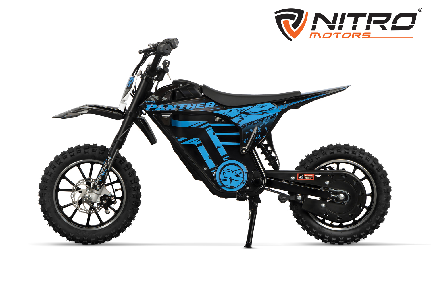 Kinder Elektrobike, Dirtbike Nitro Motors Panther 1000 Watt, Lithiumakku, 10 Zoll, Elektrobike für Kinder