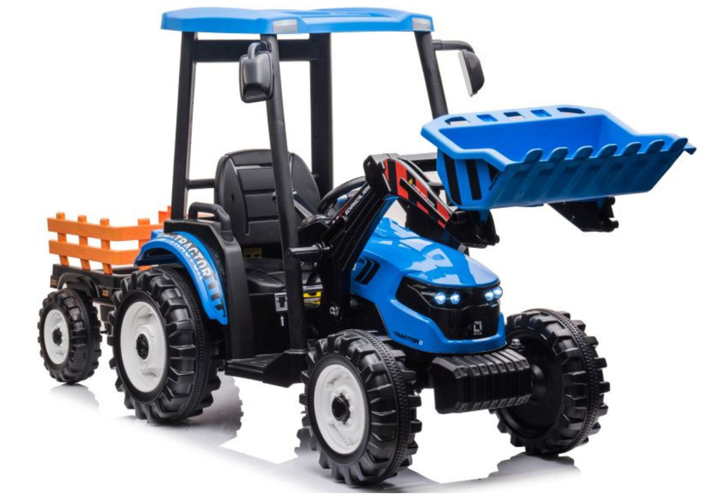 Kindertraktor - elektrischer Traktor Hercules mit Dach, Anhänger und Schaufel, 2 x 45 Watt - 6 km/h