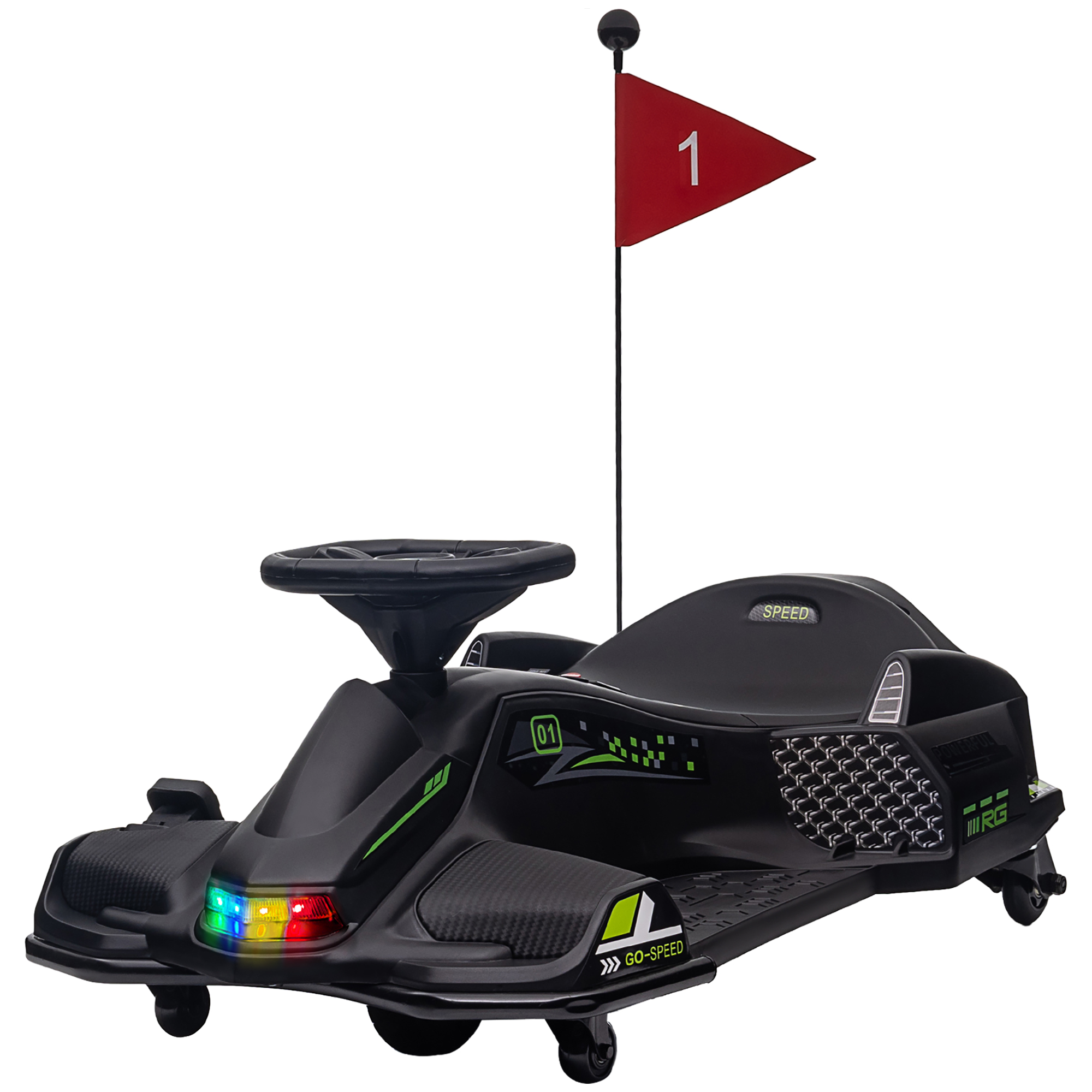 HOMCOM Elektrisches Go-Kart mit Gummiräder bis 8 km/h, Elektro-Gokart