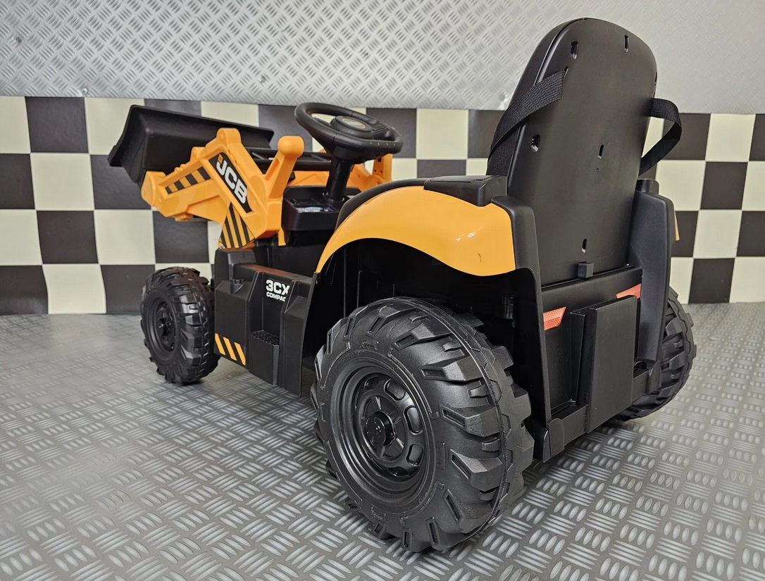 Elektro Kinderbagger - Elektrobagger JCB mit Schaufel, Schaufelbagger, Kinder Einsatzfahrzeug, Traktor