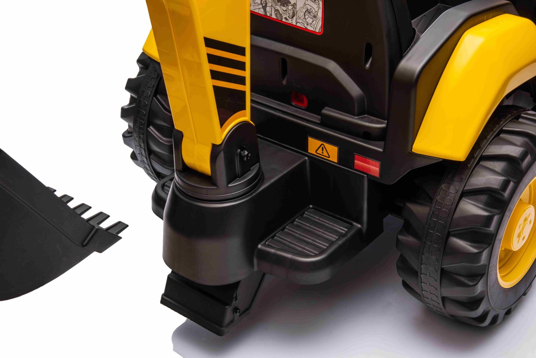 Elektro Kinderbagger lizenziert - Elektrobagger CAT mit 2 Schaufeln, Schaufelbagger mit Lithumakku, Caterpillar Kinder Elektrotraktor