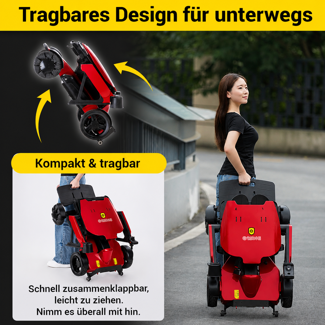 Elektrorollstuhl mit höhenverstellbarem Sitz - Seniorenroller L10 - elektrischer Mobilitätsroller E-Rollstuhl klappbar