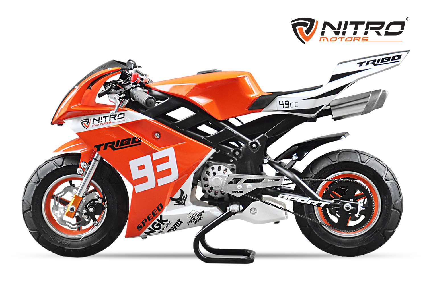 Nitro Motors Pocketbike 49cc Tribo CR PRM 6.5 Zoll - Minibike Racing Benzin-Pocketbike