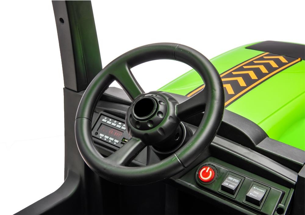 Kinderauto Elektrotraktor A011 mit 2x200 Watt, Kindertraktor mit Dach bis zu 10 km/h, elektrischer Traktor