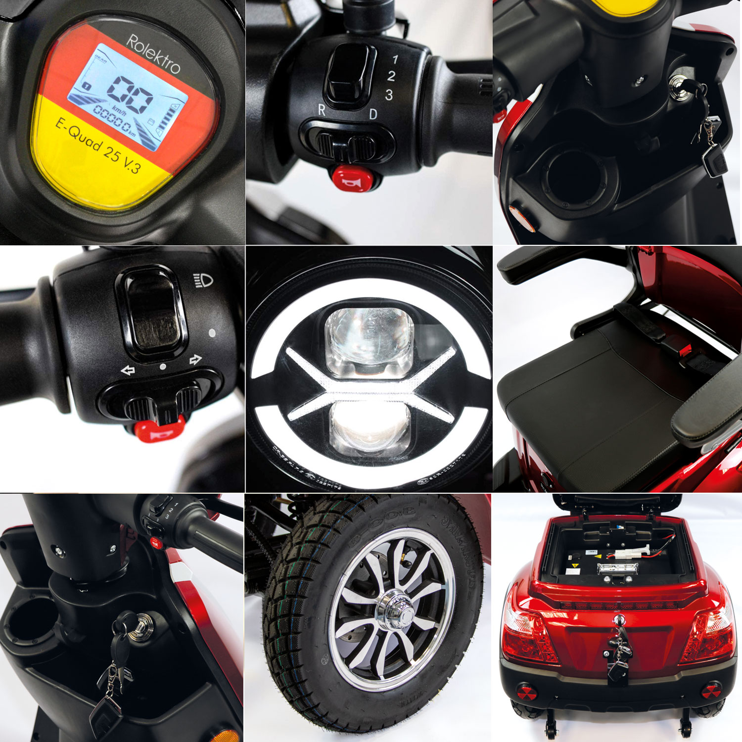 Rolektro E-Quad 25 V.3 Lithium Akku herausnehmbar - 4 Rad Seniorenmobil