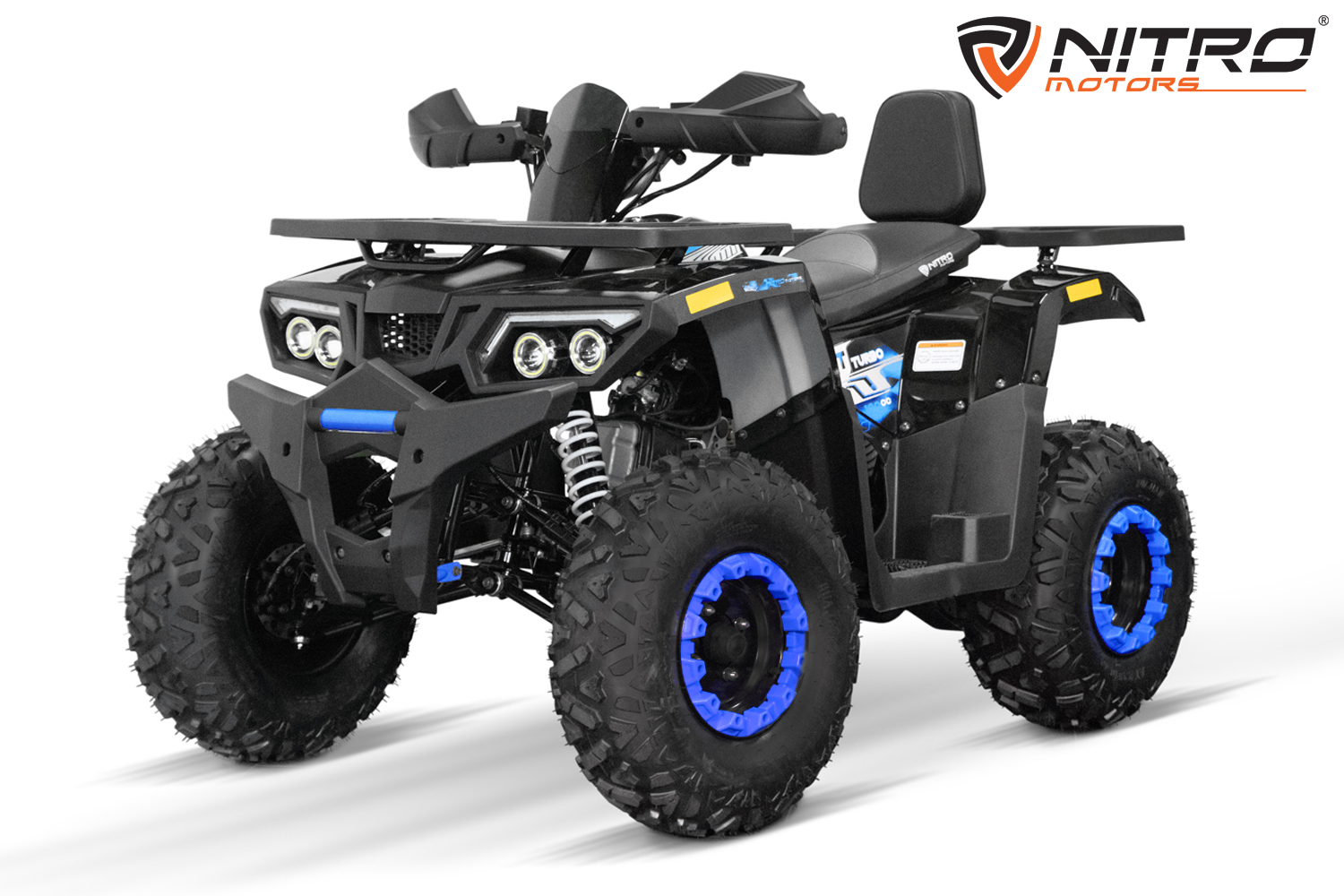 NITRO MOTORS Benzinquad 180cc maxi Quad Rugby V3 CVT RS10 Platin - 10 Zoll
