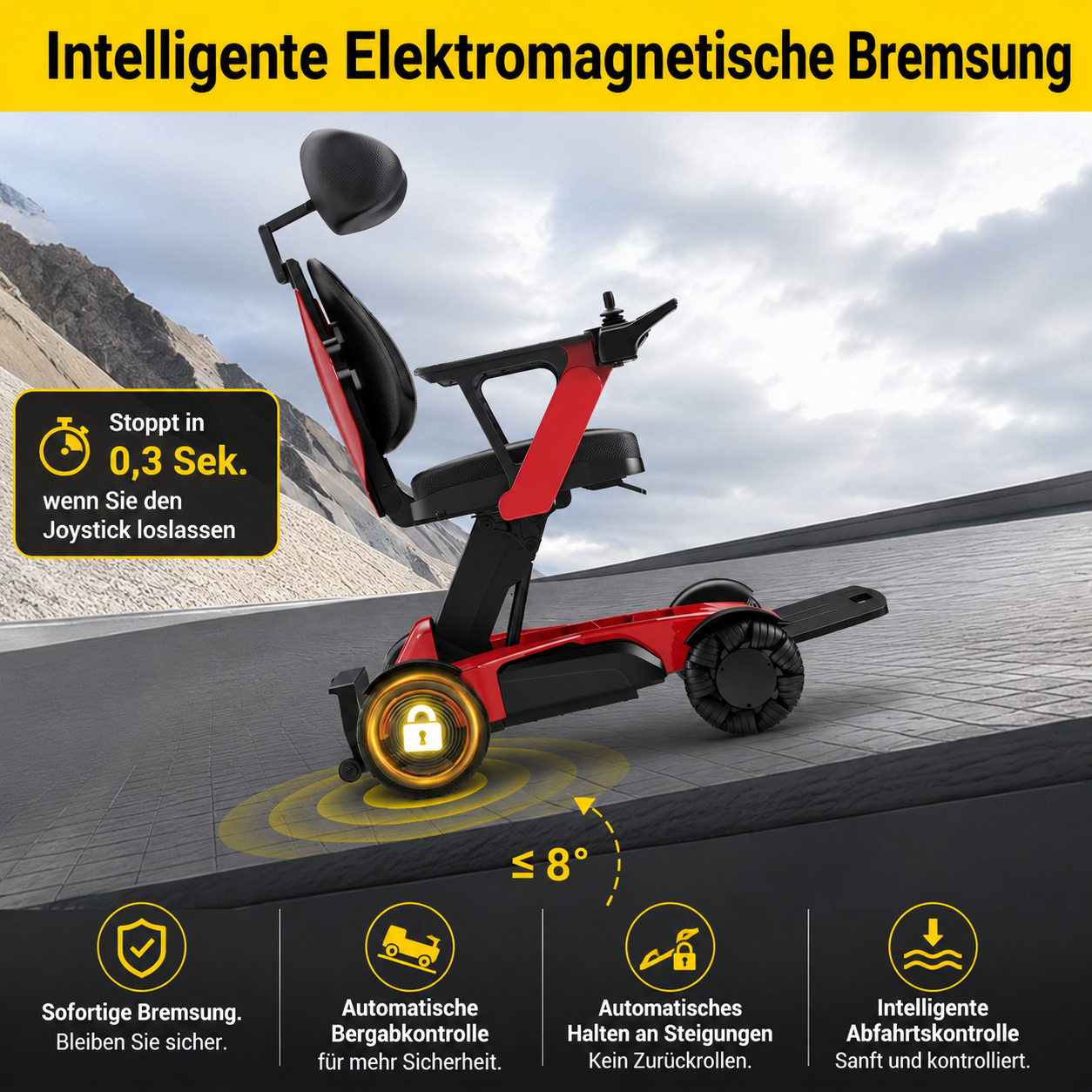Elektrorollstuhl mit höhenverstellbarem Sitz - Seniorenroller L10 - elektrischer Mobilitätsroller E-Rollstuhl klappbar