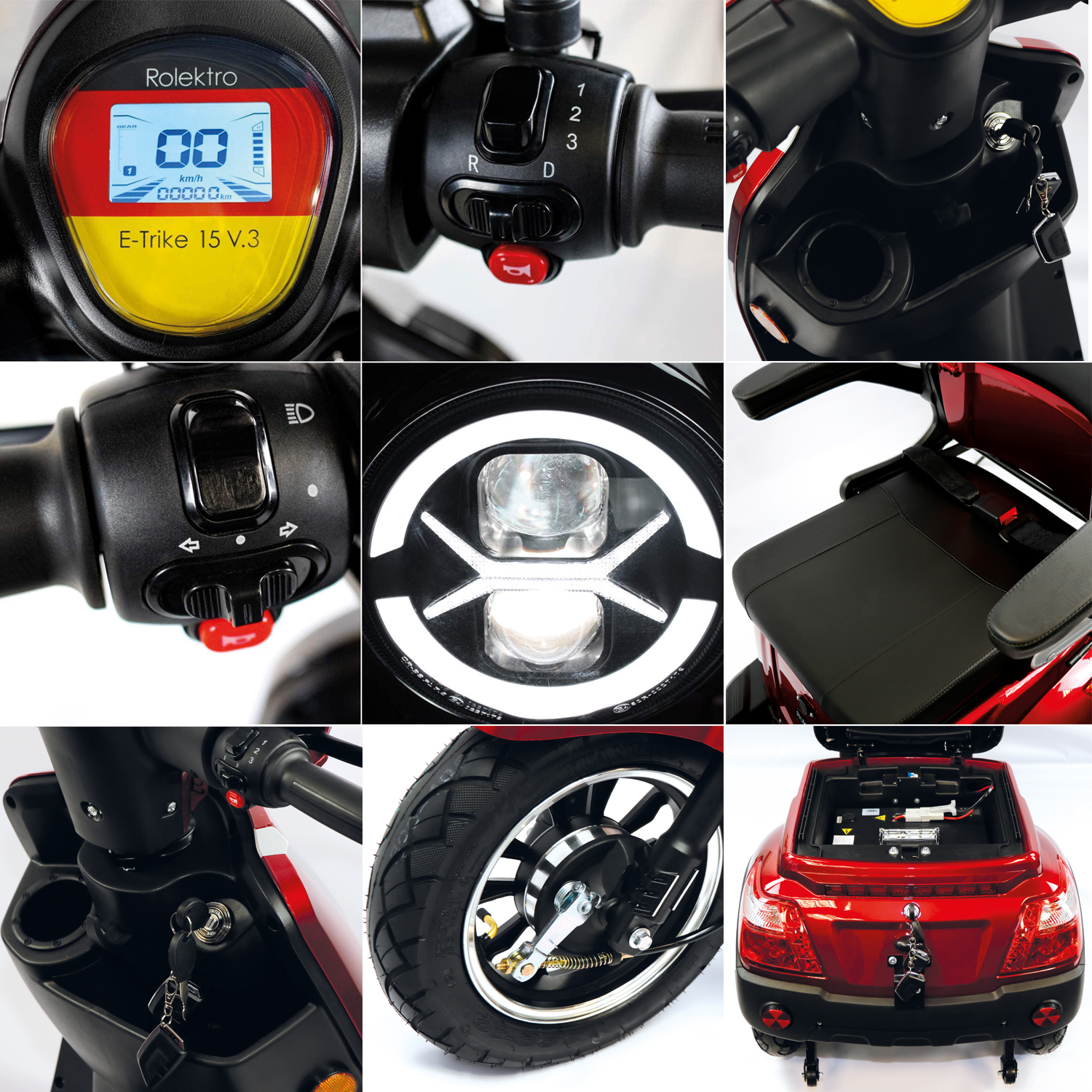 Rolektro E-Trike 25 V.3 Lithium - 3 Rad Elektro Seniorenmobil bis 25 km/h in 3 Farben
