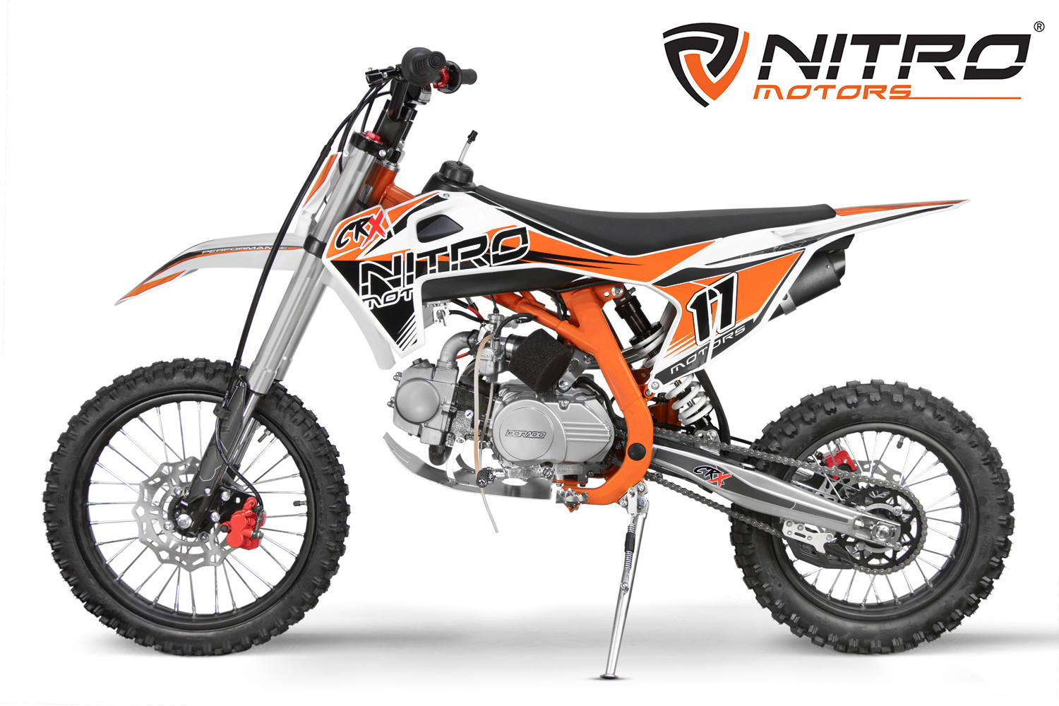 NITRO MOTORS 125cc midi Kinder Dirtbike CRX Bro 17/14 Zoll, Kinder Motorcross Bike