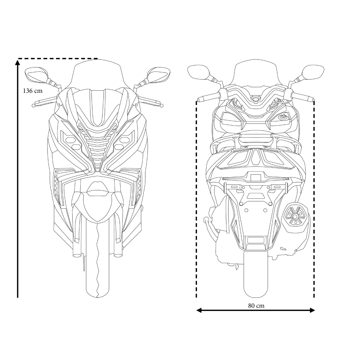Motorroller Sport Cruiser 22 inkl. Topcase, 125 ccm 11 PS, 2-Rad Benzin Roller 95km/h, Benzin Motorrad EURO 5