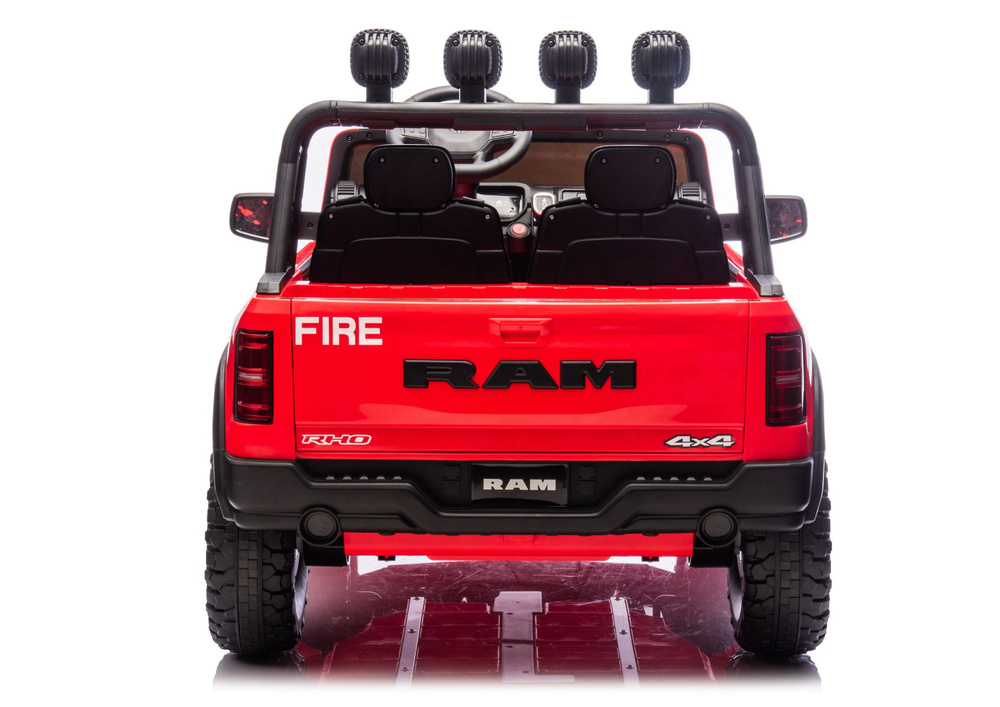 Kinder Elektrofahrzeug Fire Rescue, Kinderfahrzeug Feuerwehr RAM ZB629-F, 2-Sitzer Feuerwehrauto Allrad 4x100 Watt