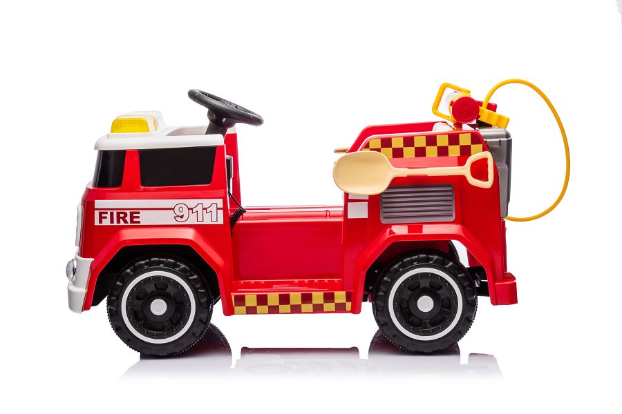 Kinderfeuerwehr mit Wasserspritze und Sirene, Elektrofeuerwehr für Kinder, Feuerwehr mit viel Ausstattung