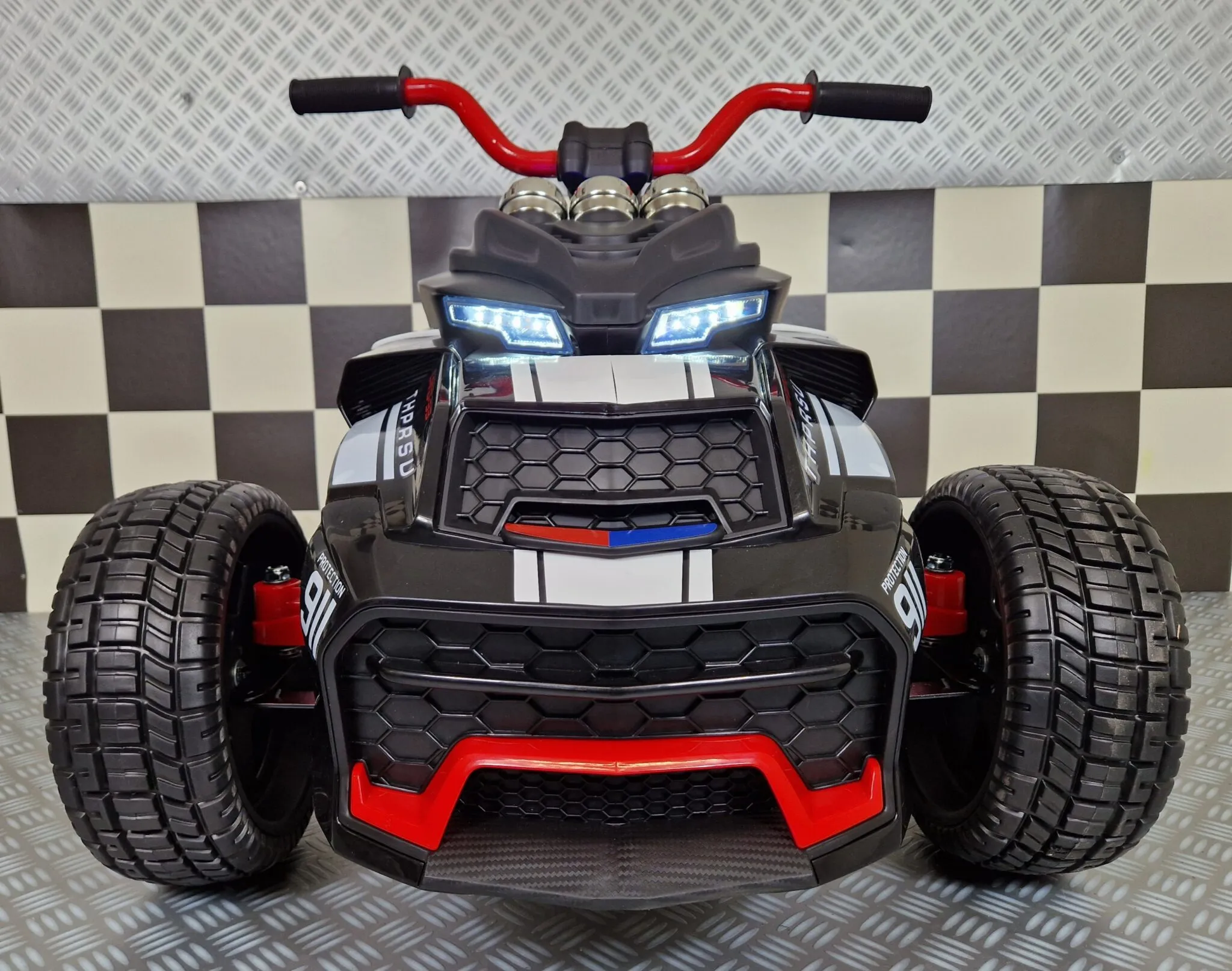 Elektro Kinder Motorrad Trike Dreirad Sport - E-Trike - Elektro-Motorrad mit 3 Rädern für Kinder, Kindermotorrad 2 Räder vorn, 1 Rad hinten