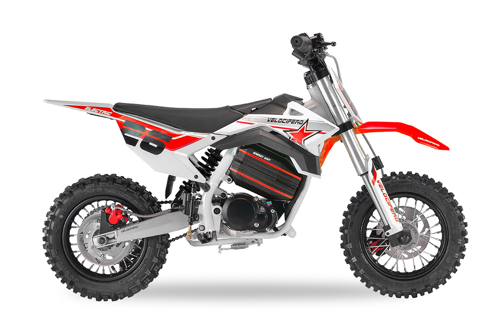Elektro-Kinderbike, Velocifero Enduro Bike 12/10 Eco midi Kinder Dirtbike 1000W 60V Lithium, Elektromotorrad, Kindermotorrad