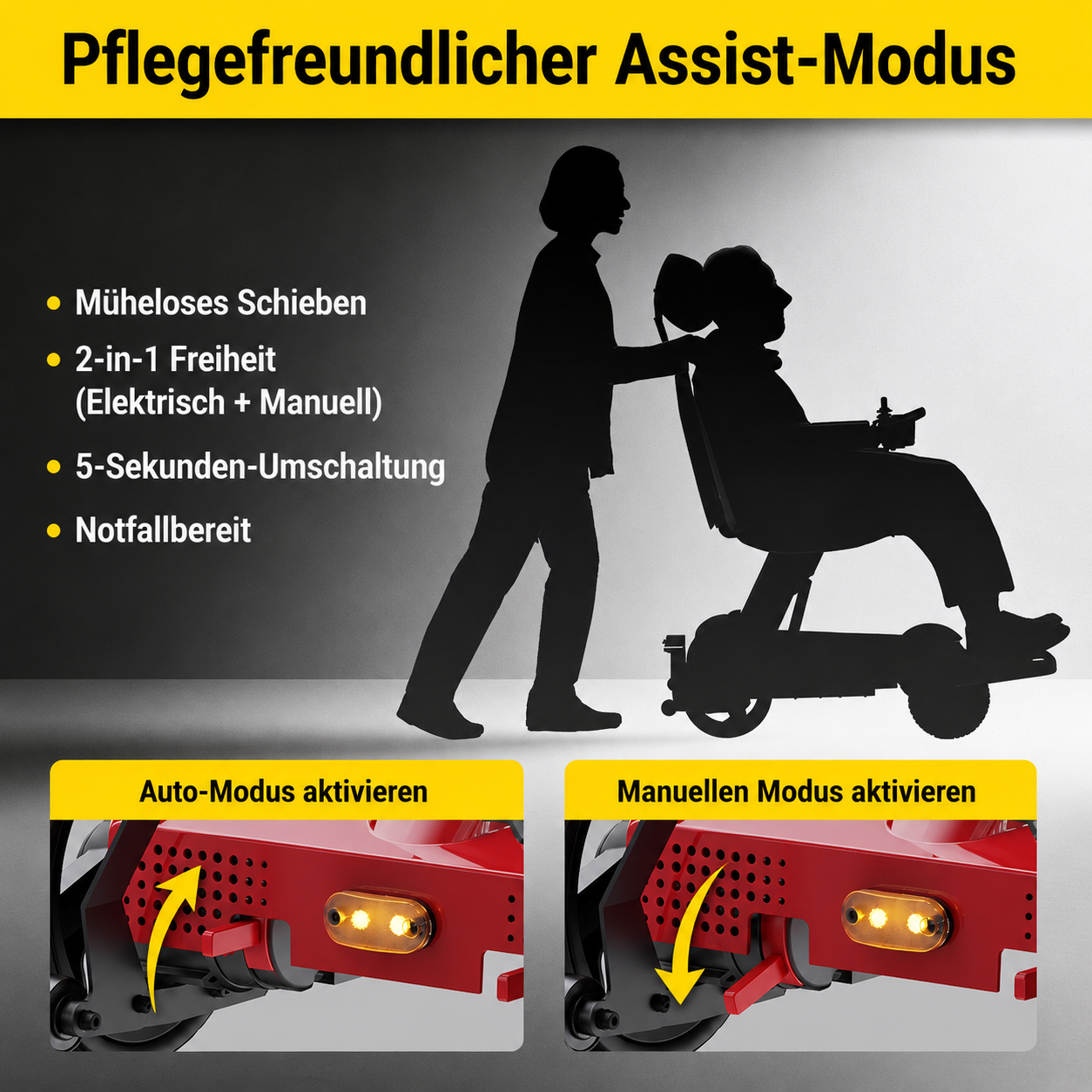 Elektrorollstuhl mit höhenverstellbarem Sitz - Seniorenroller L10 - elektrischer Mobilitätsroller E-Rollstuhl klappbar