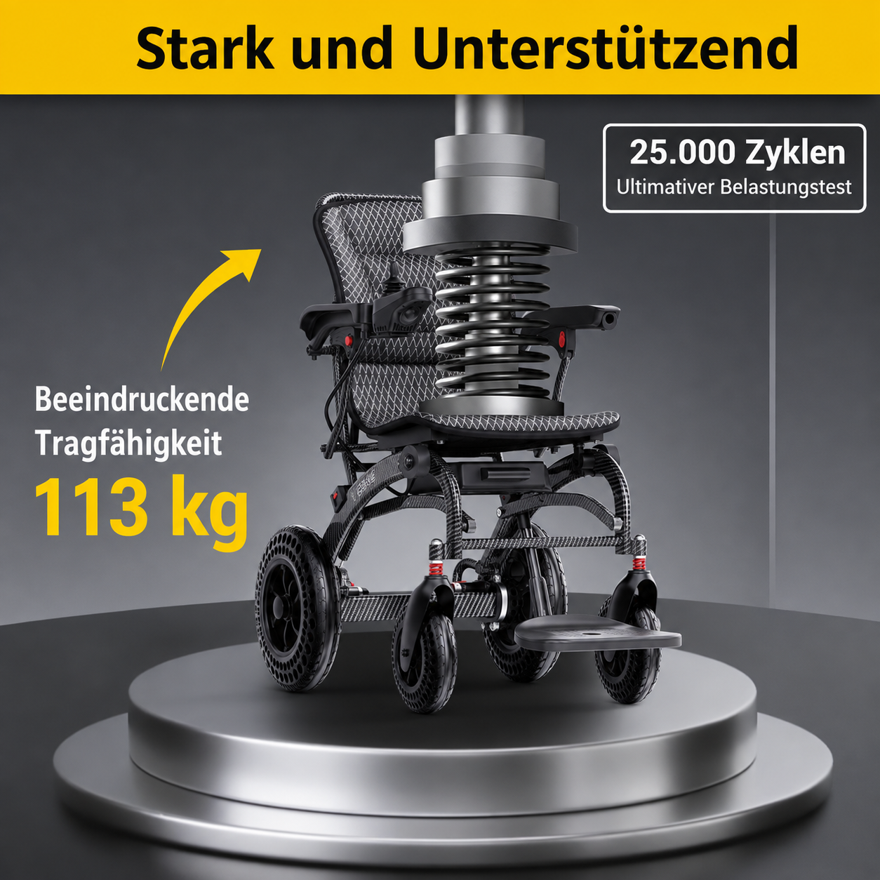 Elektrorollstuhl - Seniorenroller B10 mit Kopfstütze - elektrischer Mobilitätsroller E-Rollstuhl klappbar - Reichweite bis 48 km
