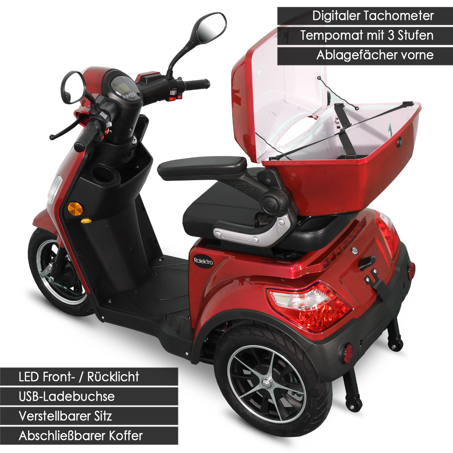Rolektro E-Trike 15 V.2 Blei-Gel - 3 Rad Elektro Seniorenmobil bis 15 km/h