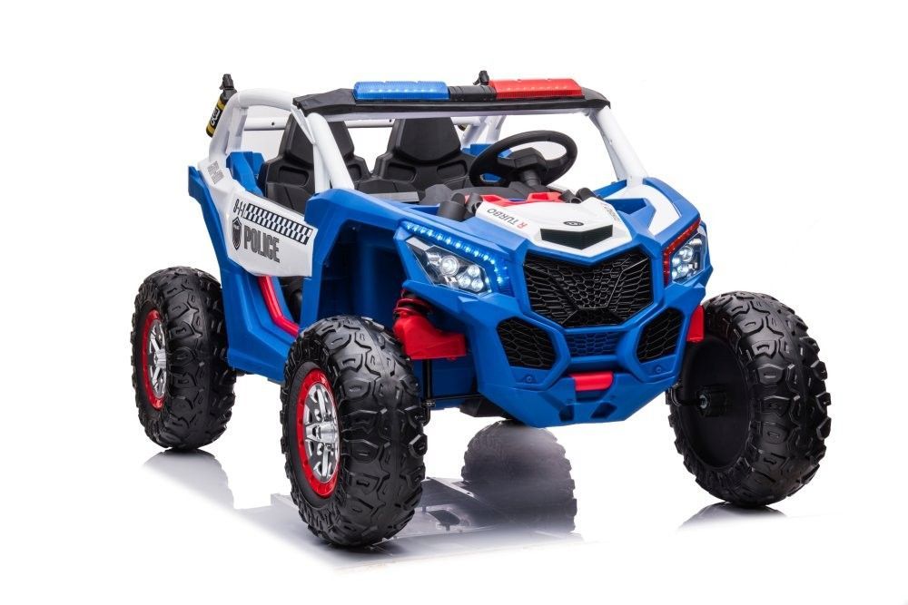 Kinder Elektroauto - Offroad Buggy Super Police UTV 2-Sitzer mit 2x200Watt, Elektrofahrzeug für Kinder
