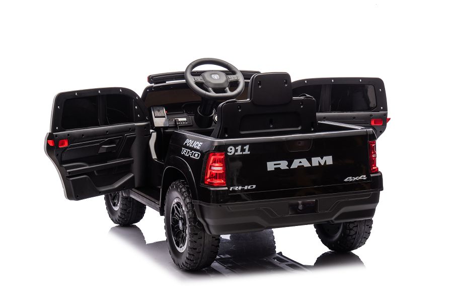 Elektrofahrzeug für Kinder, Kinderfahrzeug Polizei Dodge RAM 1500 RHO, Elektroauto Polizeiauto Allrad