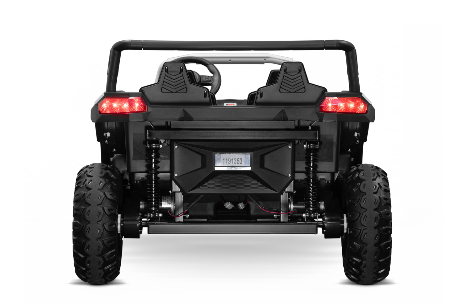 SUPER BIG XXL Elektrokinderauto 4-Sitzer 11 km/h, Kinderbuggy mit 4 Plätzen, 2x2-Sitzer Elektro Kinderfahrzeug, Elektro-Buggy für 4 Kinder