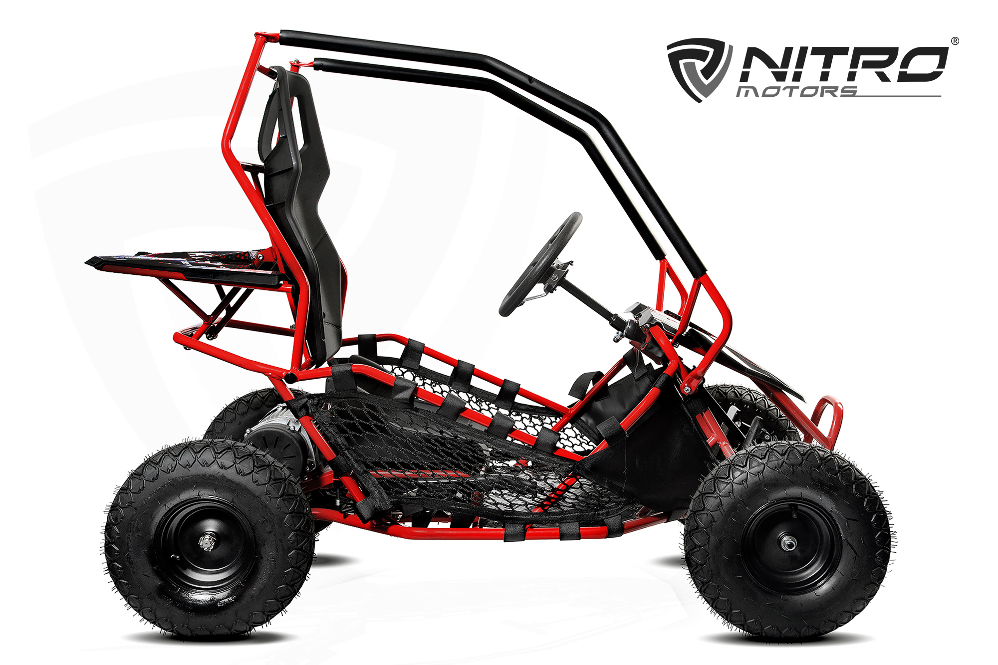 Elektro Kinderbuggy GoKart Racer 1000 Watt, Eco midi Kinder Buggy Racer PRM 6 Zoll ALM, 2-Stufen Drossel, Strandbuggy Kinder-Quad