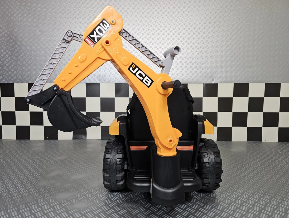 Elektro Kinderbagger - Elektrobagger JCB mit 2 Schaufeln, Schaufelbagger, Elektro-Kinderfahrzeug für die Baustelle, Kinder Elektrotraktor