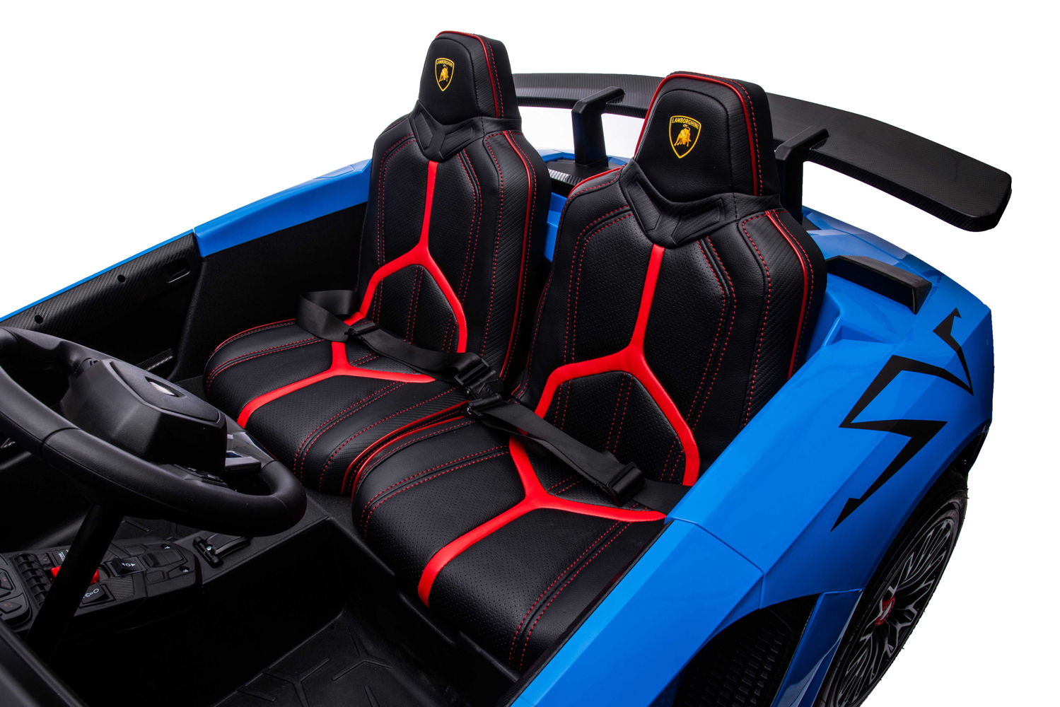 Elektro Kinderauto Lamborghini Aventador XXL mit Lizenz mit 2x555 Watt bis10 km/h, Zweisitzer