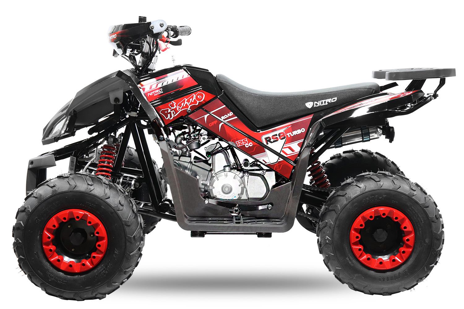 NITRO MOTORS 125cc midi Kinder Quad Rizzo RS7-3G Platin, Kinderquad Benzin 7 Zoll