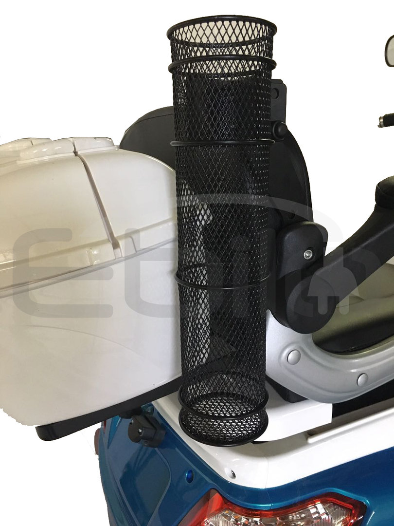 Stockhalter für Seniorenmobil - Befestigung Armlehne, Halterung für Gehstock, Gehhilfenhalter