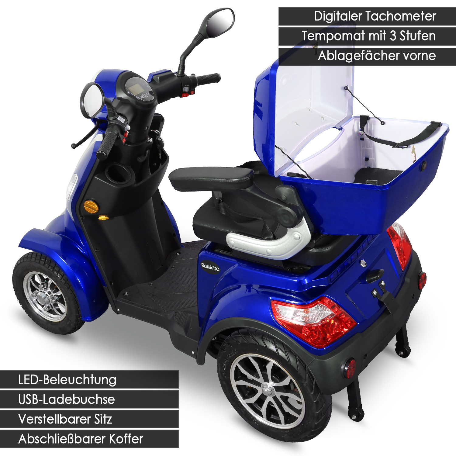 Rolektro E-Quad 25 V.3 Lithium Akku herausnehmbar - 4 Rad Seniorenmobil