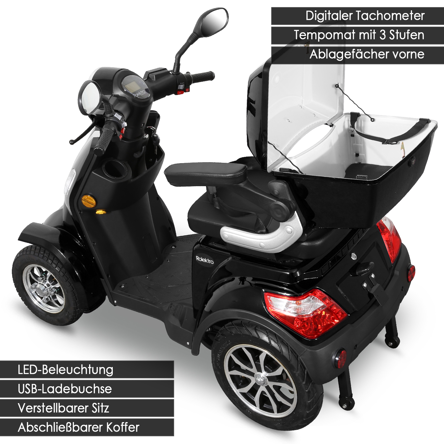 Rolektro E-Quad 25 V.3 Lithium Akku herausnehmbar - 4 Rad Seniorenmobil