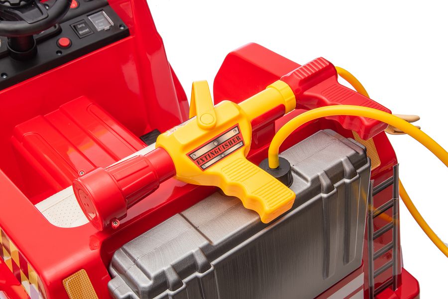Kinderfeuerwehr mit Wasserspritze und Sirene, Elektrofeuerwehr für Kinder, Feuerwehr mit viel Ausstattung