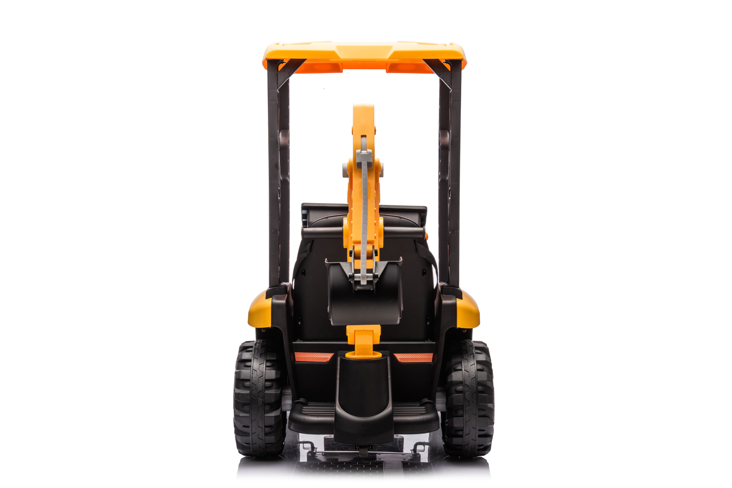 Elektro Kinderbagger - Elektrobagger JCB 4 mit 2 Schaufeln und Dach, Schaufelbagger, Elektro-Kinderfahrzeug, Kinder-Traktor, Bulldozer