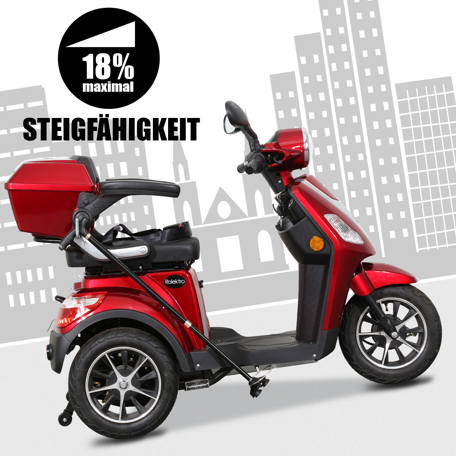 Rolektro E-Trike 15 V.2 Blei-Gel - 3 Rad Elektro Seniorenmobil bis 15 km/h