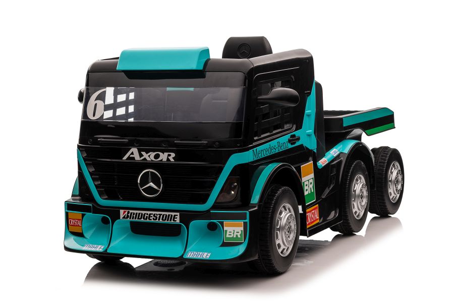 Elektro-LKW für Kinder - 8 km/h Mercedes XMX622B Kinder LKW mit Auflieger, Elektro Baustellenfahrzeug, Elektrokinderfahrzeug