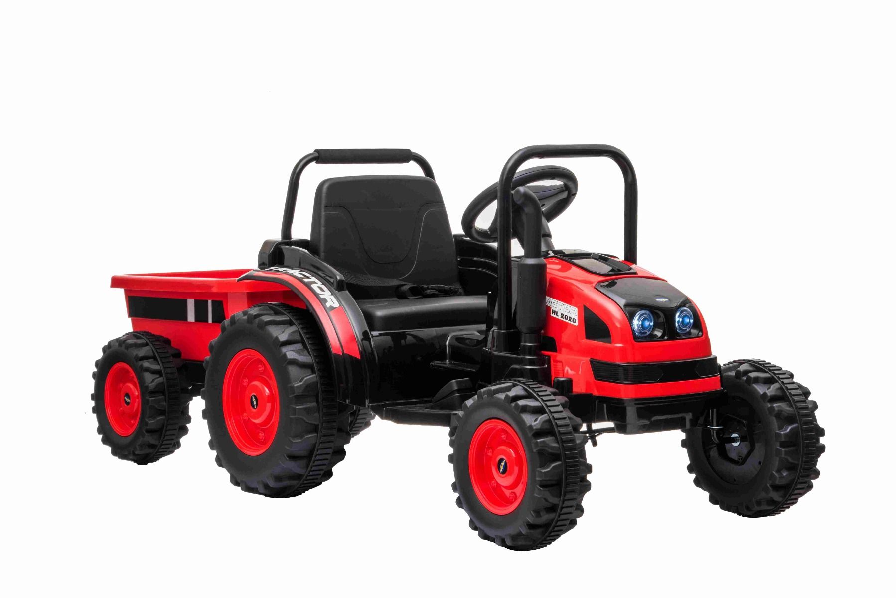 Elektro Kinderauto Traktor Power mit Anhänger - Elektrotraktor für Kinder zum Selbstfahren