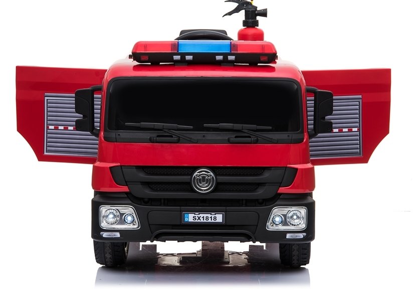 Elektro Kinderauto Feuerwehr SX1818 - Feuerwehrauto mit Helm, Wasserspritze und Tank