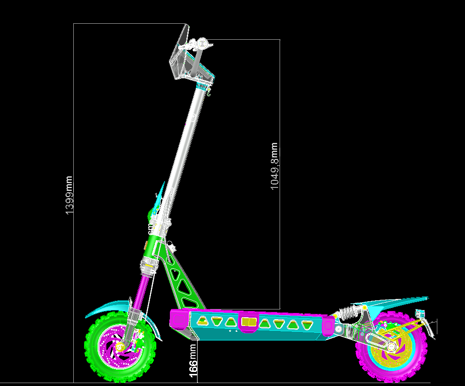 Trittbrett Modell Hilde, Stehroller, E-Scooter, 60 km Reichweite - Straßenzulassung
