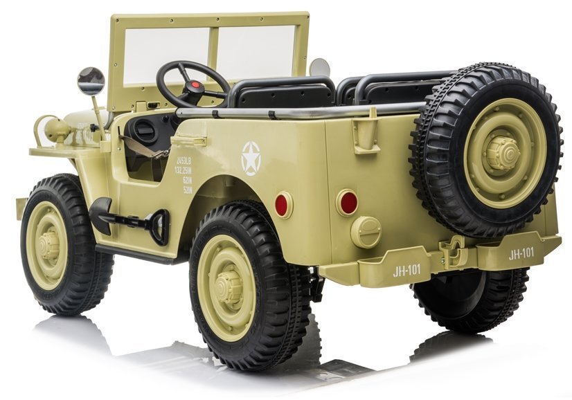 Für 3 Kinder Elektro-Kinderauto ARMY Jeep 4x4 - Kinderfahrzeug 3 Sitzer